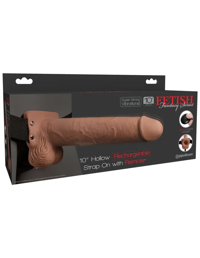 Female Sex Toys Fetish Fantasy Series 10 Hollow Rechargeable Strapon With Remote Tan Pipedream