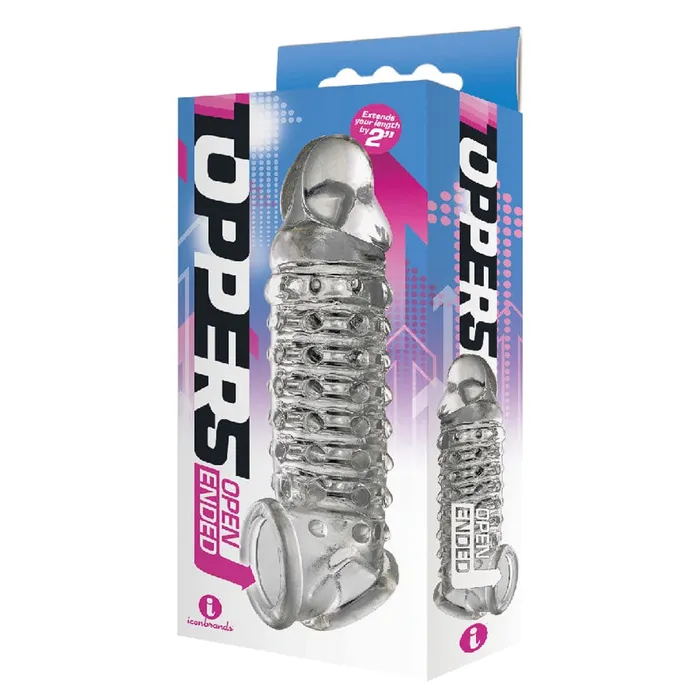 Icon Brands Dildos The 9s Toppers Open Ended Extender Clear Icon Brands Dildos The 9s Toppers Open Ended Extender Clear