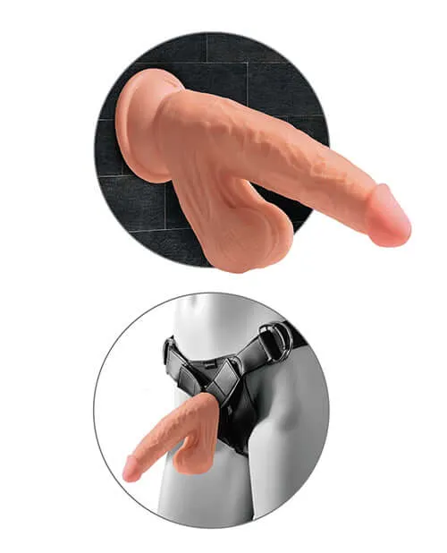 Dildos Pipedream Products King Cock Plus 7 inches Triple Density Cock with Swinging Balls Tan