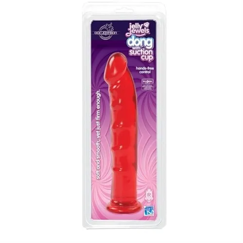 Jelly Jewels Dong With Suction Cup Red Doc Johnson Dildos