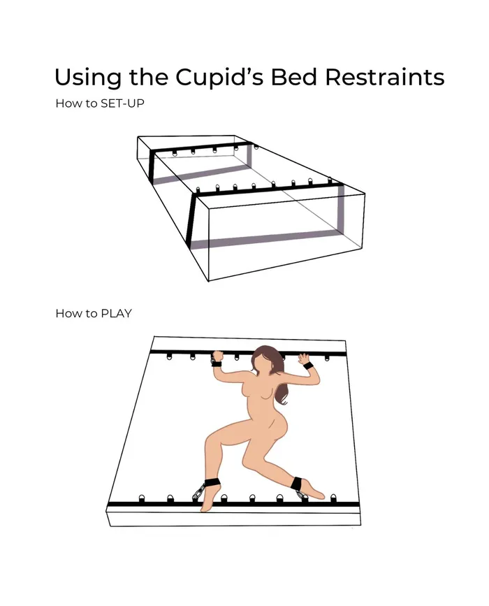 Cupids Bed Bondage Restraints Wrist Ankle Cuffs Idea Leather Restraints