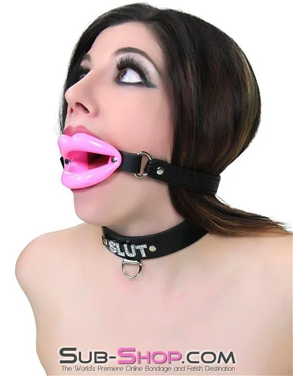 2425M Bondage Doll Pink Sex Lips Strapped Open Mouth Gag Moonwell Male Sex Toys