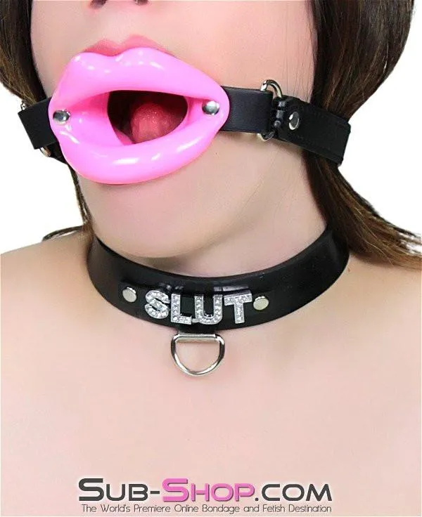 2425M Bondage Doll Pink Sex Lips Strapped Open Mouth Gag Moonwell Male Sex Toys