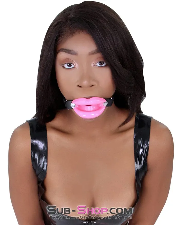 2425M Bondage Doll Pink Sex Lips Strapped Open Mouth Gag Moonwell Male Sex Toys