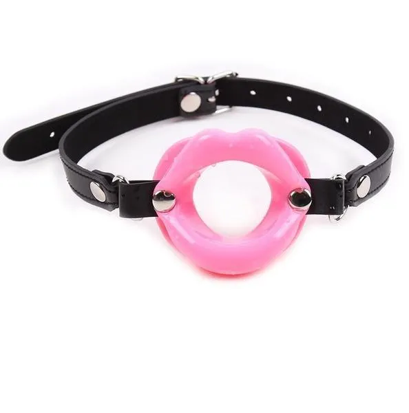 2425M Bondage Doll Pink Sex Lips Strapped Open Mouth Gag Moonwell Male Sex Toys