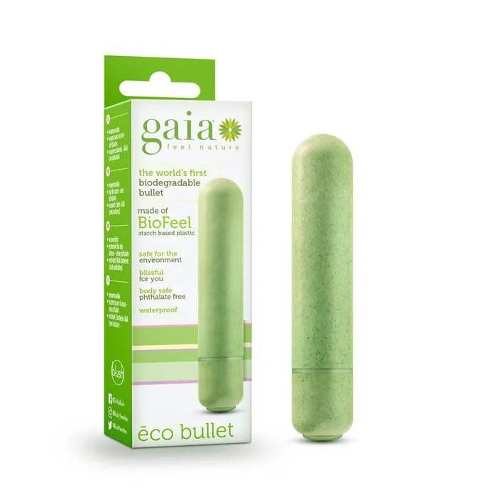 Blush Female Sex Toys Gaia Eco Bullet Green Blush Female Sex Toys Gaia Eco Bullet Green