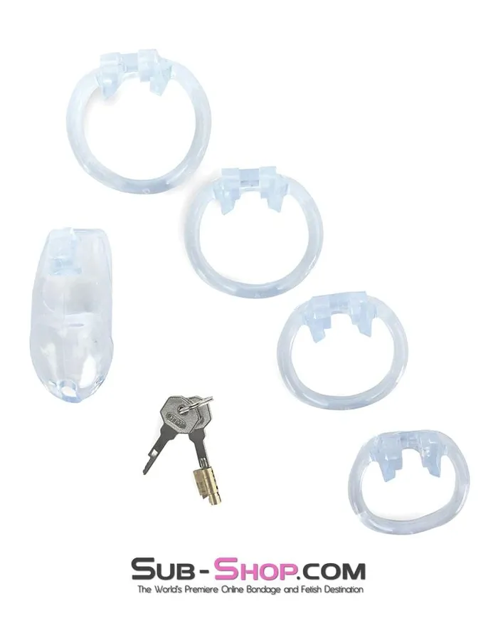 Male Sex Toys Ali Express 0398AE Short Exposed in Chastity High Security Keyed Tumbler Locking Male Chastity with 4 Base Cock Ring Sizes MEGA Deal