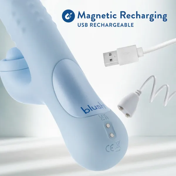 Female Sex Toys Blush Devin Clit Thumping GSpot Rabbit with Shaft Rotation