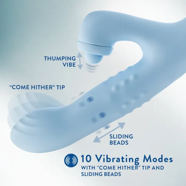 Female Sex Toys Blush Devin Clit Thumping GSpot Rabbit with Shaft Rotation