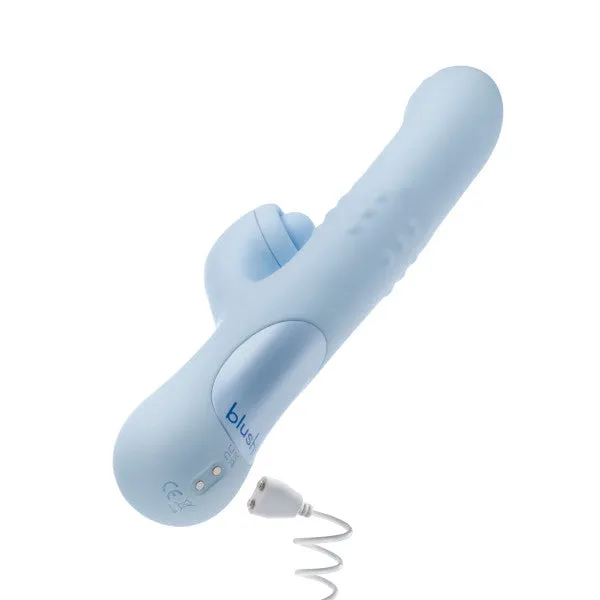 Female Sex Toys Blush Devin Clit Thumping GSpot Rabbit with Shaft Rotation