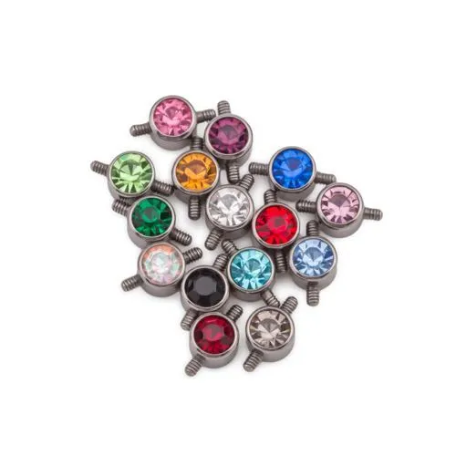 Female Sex Toys Tilum Tilum 4mm Titanium BezelSet Jewel Disc with 2 Internal 12mm Threaded Posts Price Per 1