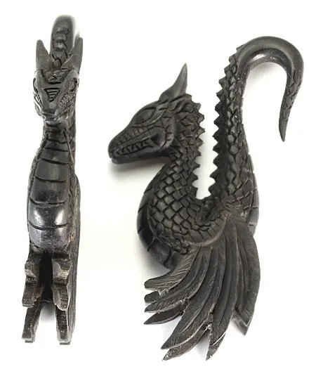 GEORGEOUS DETAILED DRAGON Wholesale Areng Wood Hanger Organic Body Jewelry 4mm 10mm Price Per 1 Elementals Organics Female Sex Toys