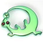 Male Sex Toys Painful Pleasures 14g12g Green Gecko Captive Ring