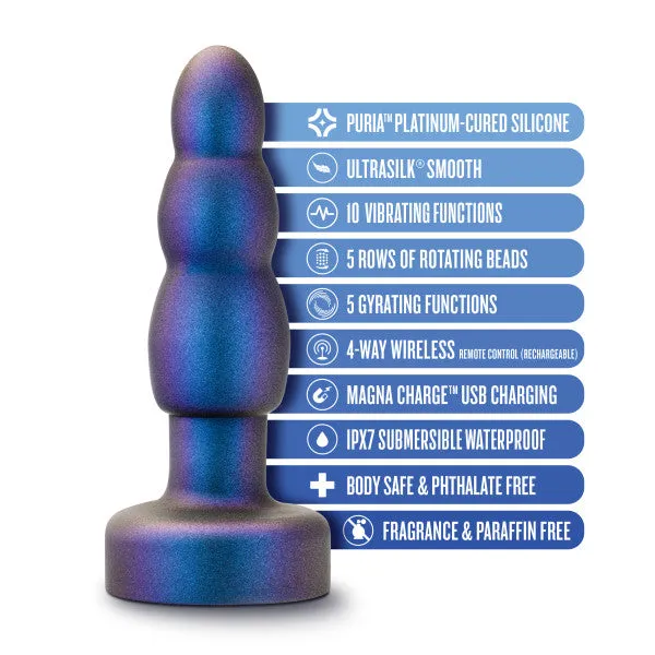 Matrix Vibrating Gyrating Rimming Butt Plug with Remote Blue Blush Anal
