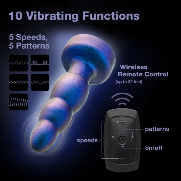 Matrix Vibrating Gyrating Rimming Butt Plug with Remote Blue Blush Anal