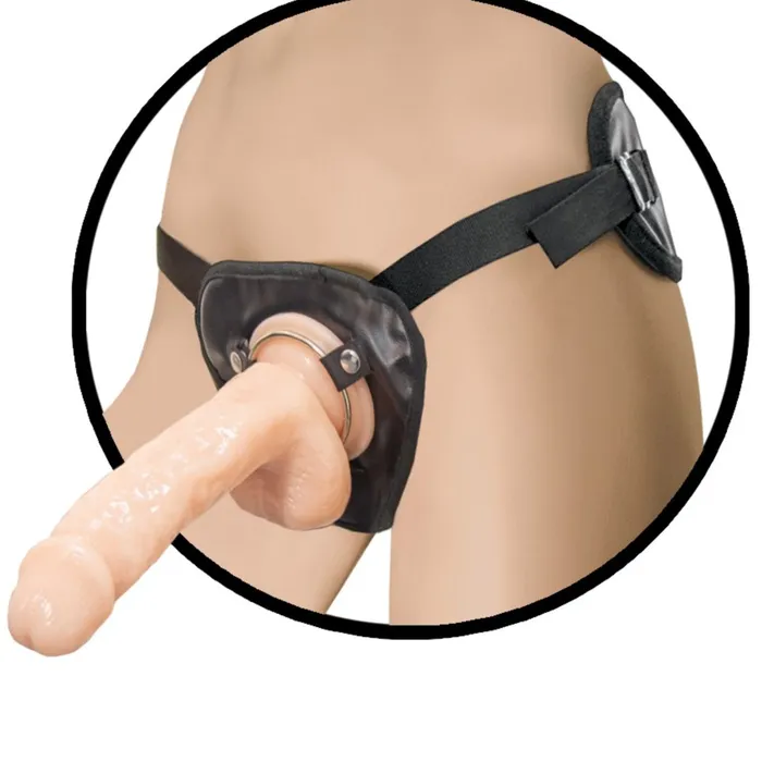 Nasstoys Dildos Natural Realskin 8 Inch Squirting Dildo with Harness Vanilla