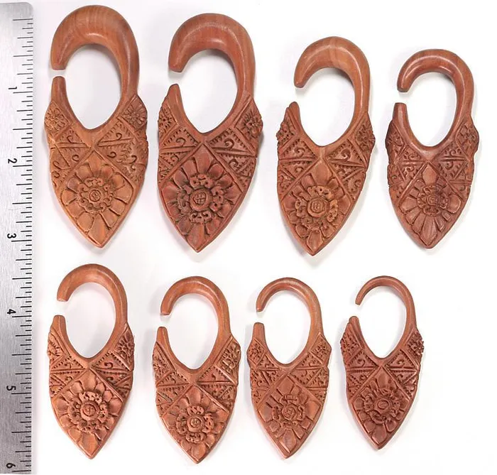 Ornate Shield Red Saba Wood Hanger Price Per 1 Elementals Organics Vibrators