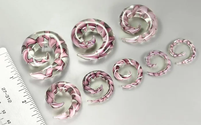 Painful Pleasures Dildos Purple Haze Ribbon Pyrex Glass Spiral Price Per 1