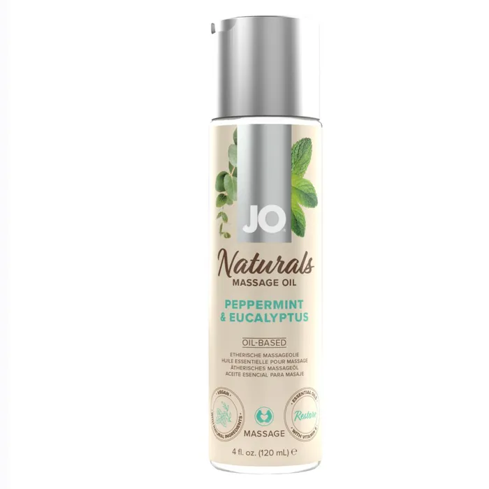 System Jo Couples Jo Naturals Massage Oil Peppermint Eucalyptus