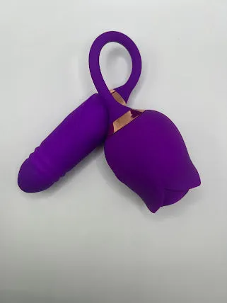 The Thrusting Rose DualAction Thrusting Clitoral Suction Vibrator Intimate Ideas Female Sex Toys