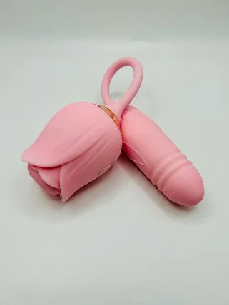 The Thrusting Rose DualAction Thrusting Clitoral Suction Vibrator Intimate Ideas Female Sex Toys