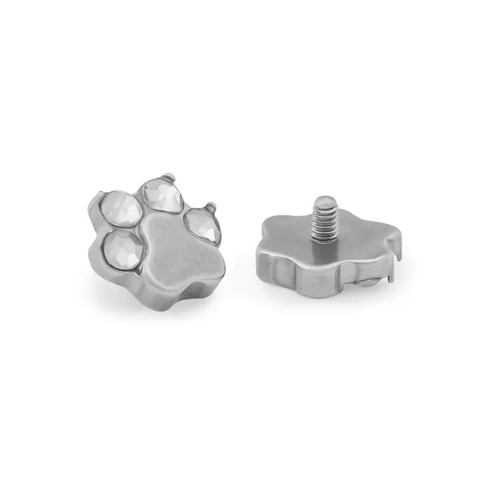 Tilum 14g12g Internally Threaded Jewel Paw Print Titanium Top Price Per 1 Tilum Vibrators