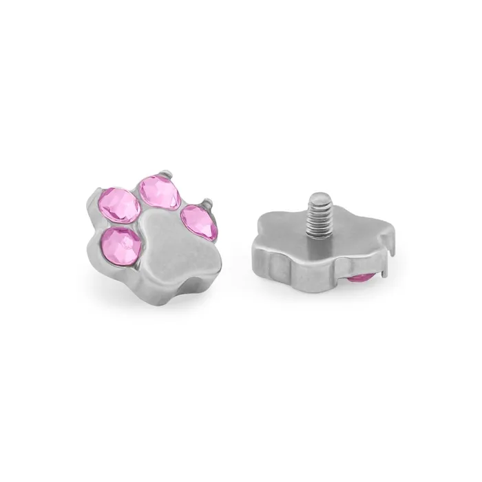 Tilum 14g12g Internally Threaded Jewel Paw Print Titanium Top Price Per 1 Tilum Vibrators