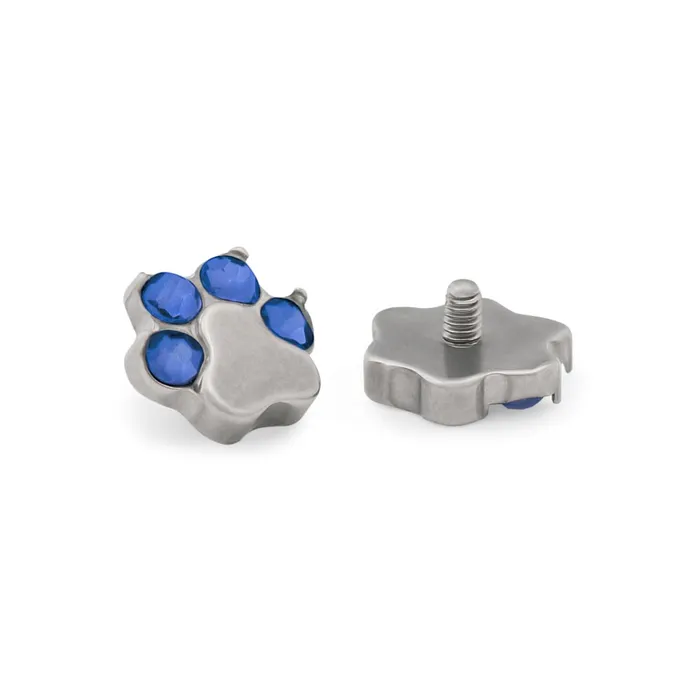 Tilum 14g12g Internally Threaded Jewel Paw Print Titanium Top Price Per 1 Tilum Vibrators