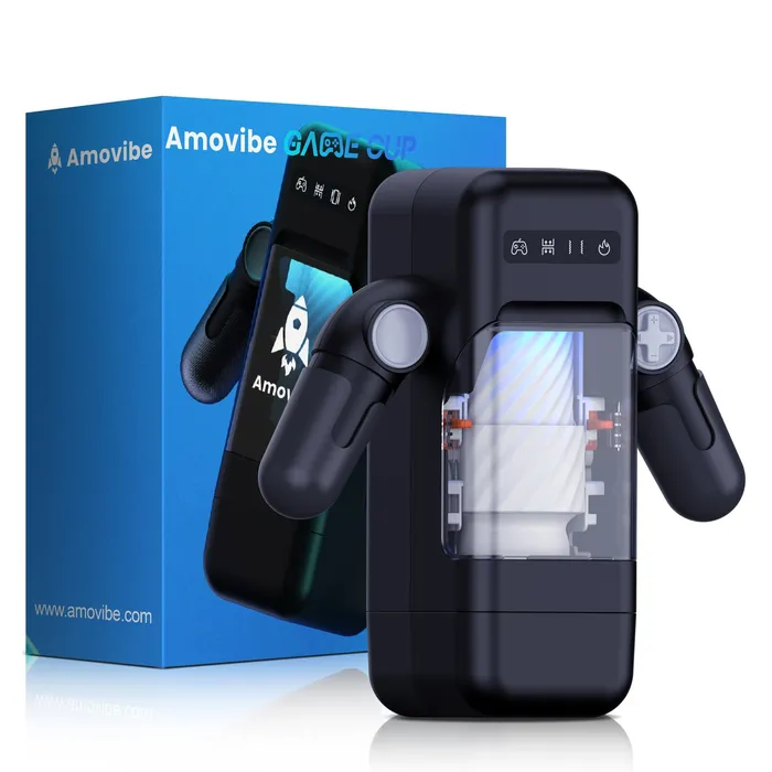 Amortoy Male Sex Toys Male Masturbators Cup with 10 Thrusting Vibration Modes
