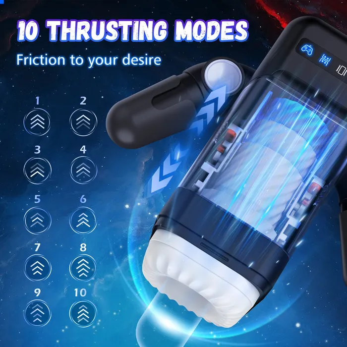 Amortoy Male Sex Toys Male Masturbators Cup with 10 Thrusting Vibration Modes