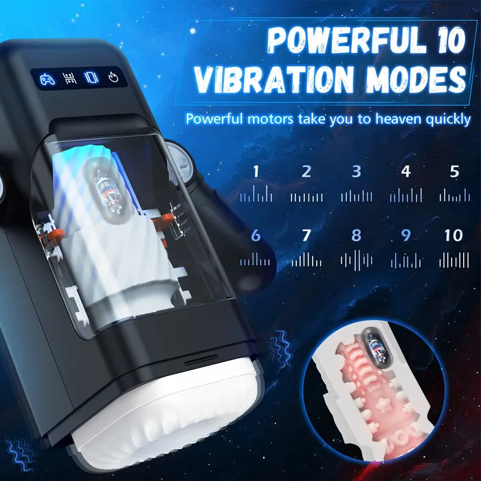 Amortoy Male Sex Toys Male Masturbators Cup with 10 Thrusting Vibration Modes
