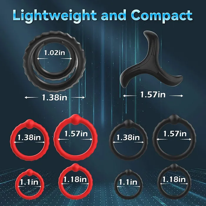 Amovibe 10 PCS Mens Rings Penis Sleeve Shaft Male Sex Toys