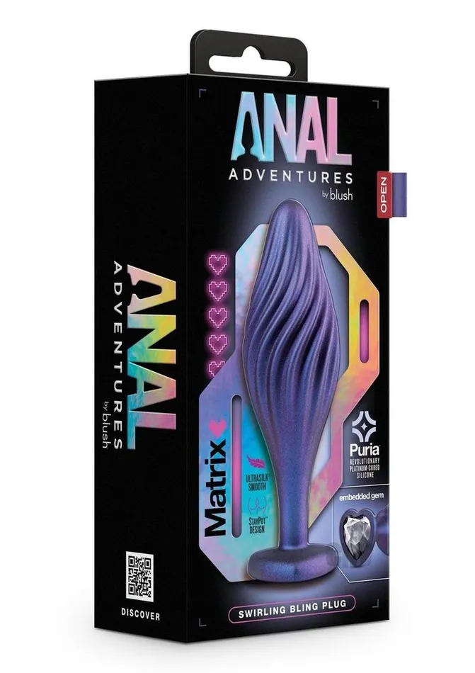 Anal Fairvillacom Anal Adv Matrix Swirl Bling Plug Sapphir