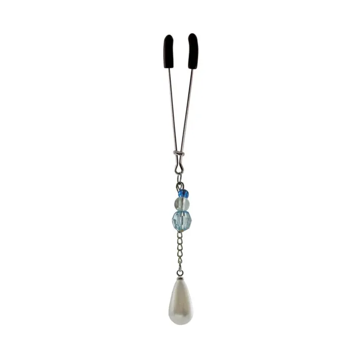 Anal Fairvillacom BIJOUX DE CLI TWEEZER W PEARL ON CHAIN BLUE BEADS