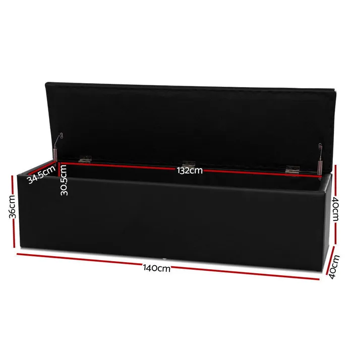 Anal ShhhSof Artiss Ottoman Storage Box Black LARGE 14m long