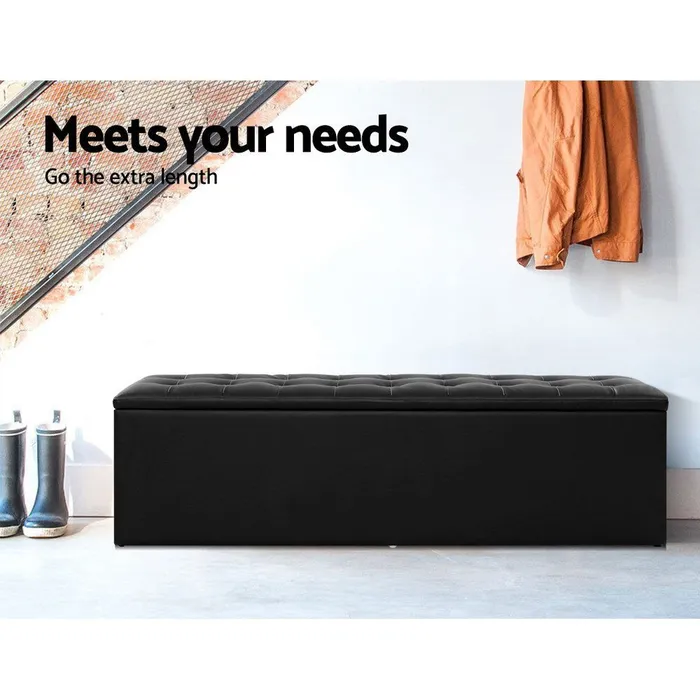 Anal ShhhSof Artiss Ottoman Storage Box Black LARGE 14m long