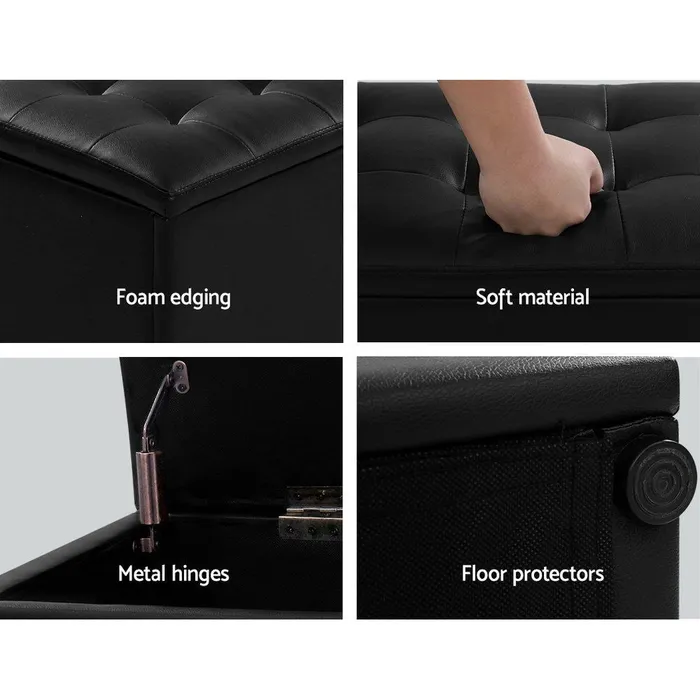 Anal ShhhSof Artiss Ottoman Storage Box Black LARGE 14m long