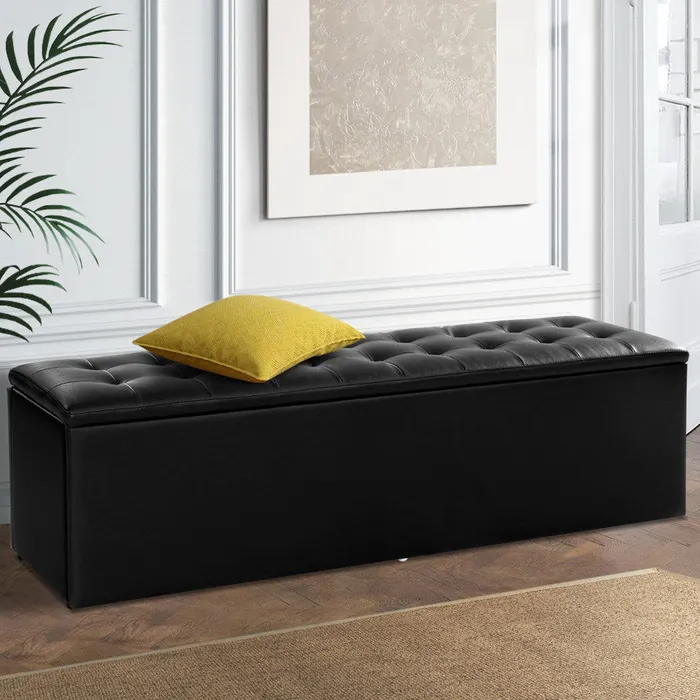 Anal ShhhSof Artiss Ottoman Storage Box Black LARGE 14m long