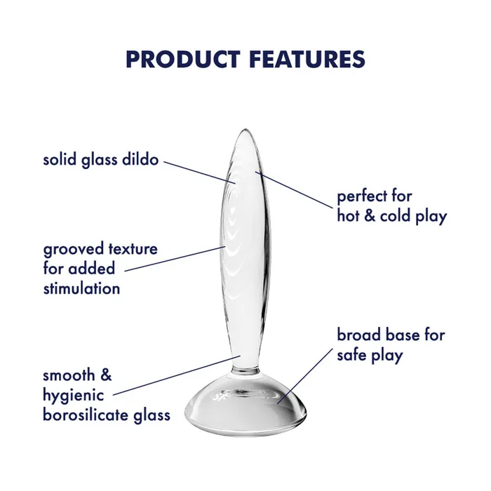 Anal ShhhWndsr Satisfyer Sparkling Crystal Glass Anal Dildo Clear