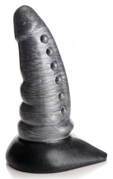Creature Cocks Beastly Tapered Bumpy Silicone Dildo SilverBlack Fairvillacom Dildos