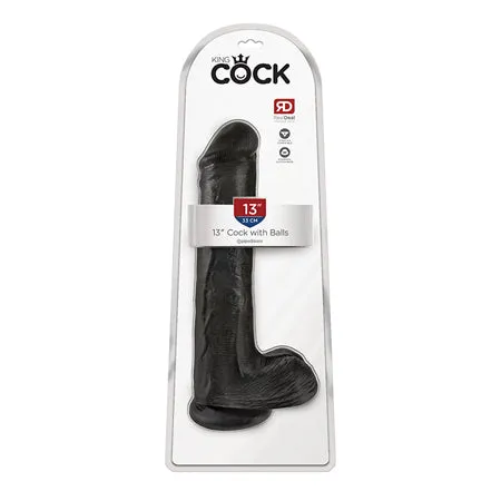 Dildos King Cock 13in Cock with Balls Black Fairvillacom