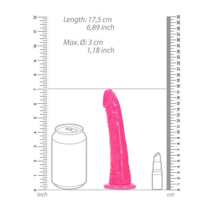 Dildos ShhhWndsr REALROCK 155 cm Slim Dong Glow in the Dark Neon Pink Dildos ShhhWndsr REALROCK 155 cm Slim Dong Glow in the Dark Neon Pink