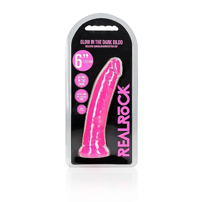 Dildos ShhhWndsr REALROCK 155 cm Slim Dong Glow in the Dark Neon Pink Dildos ShhhWndsr REALROCK 155 cm Slim Dong Glow in the Dark Neon Pink