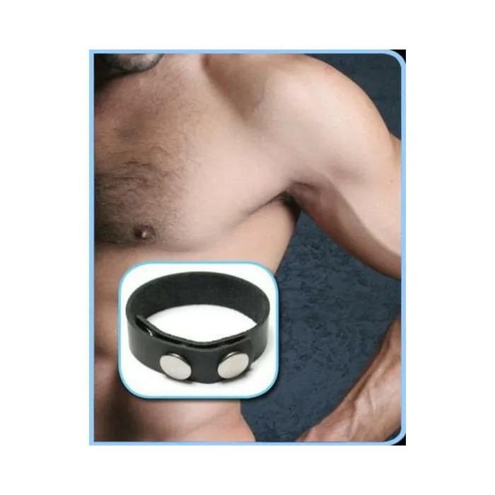 Fairvillacom 3 SNAP LEATHER COCK RING Male Sex Toys
