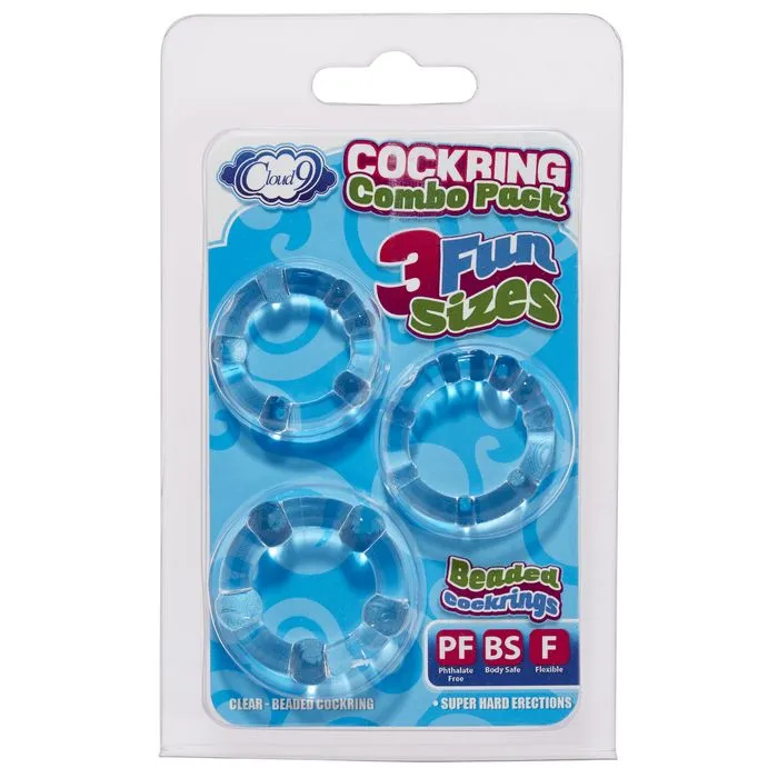 Fairvillacom Anal Cockring Combo Beaded Clear