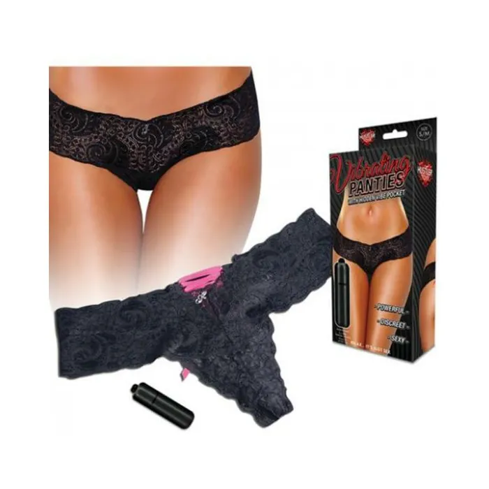 Fairvillacom Anal Hustler Vibrating Panties Lace Up Back Thong Black SM