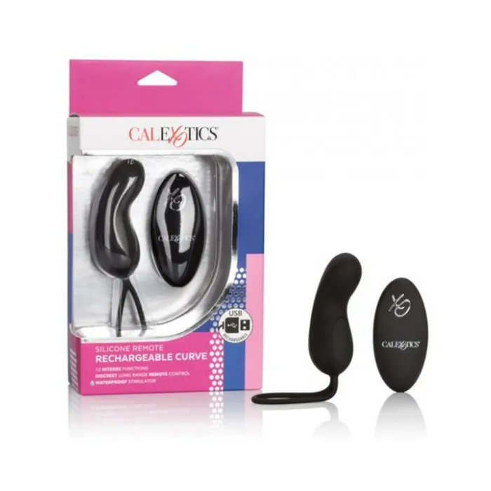 Fairvillacom Anal Silicone Remote USB Rechargeable Curve Black Bullet