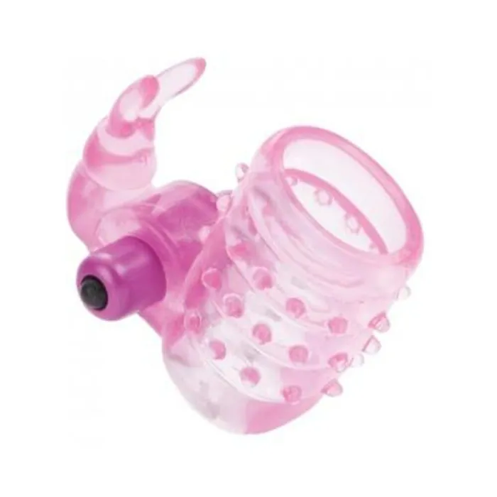 Fairvillacom Basic Essentials Stretchy Vibrating Bunny Enhancer Pink Vibrators