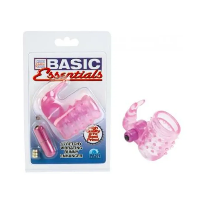 Fairvillacom Basic Essentials Stretchy Vibrating Bunny Enhancer Pink Vibrators