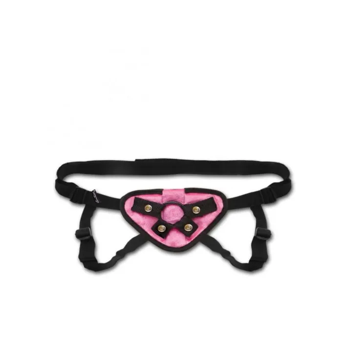 Fairvillacom Female Sex Toys Lux Fetish Velvet Strap On Harness Pink OS